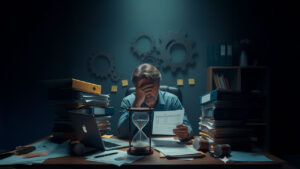 dueño de empresa preocupado por no contratar a tiempo ARL para sus empleados